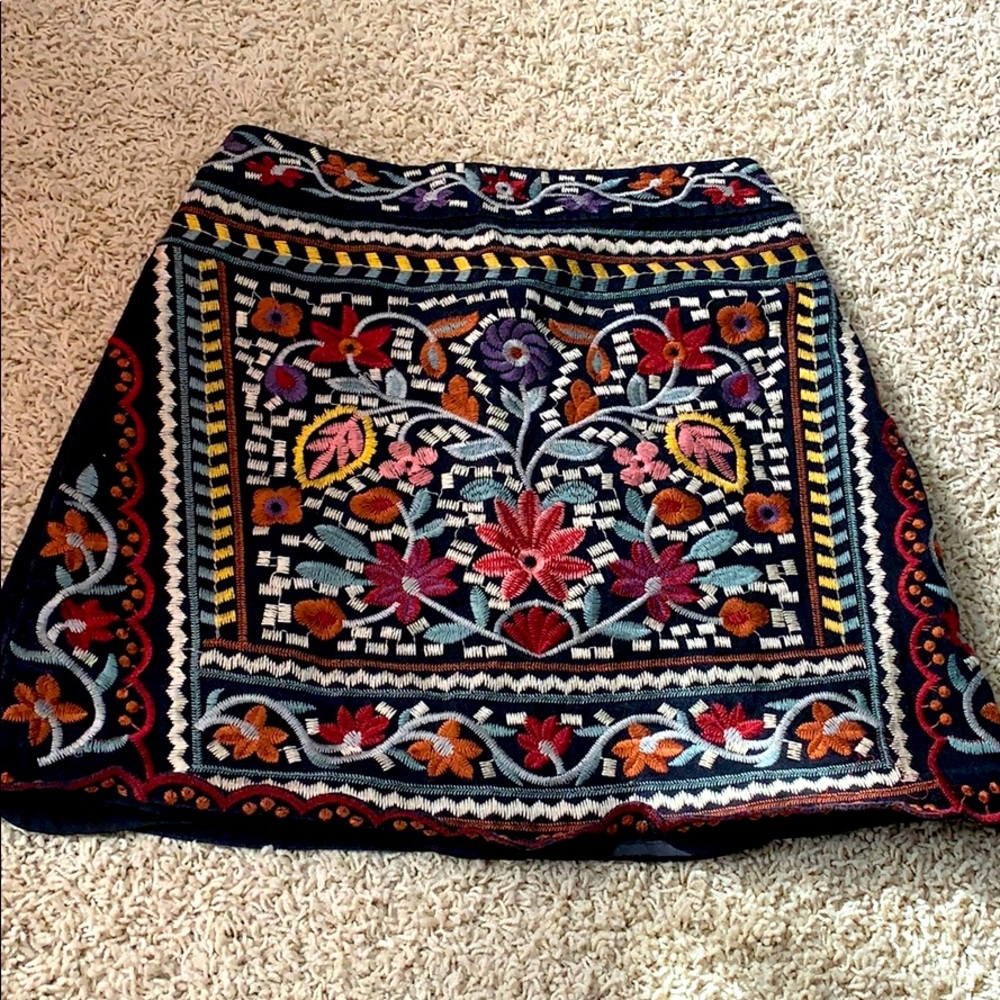 Bohemian Embroidered Skirt